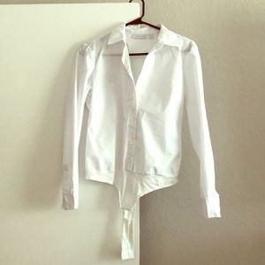 NY& Co white collared bodysuit